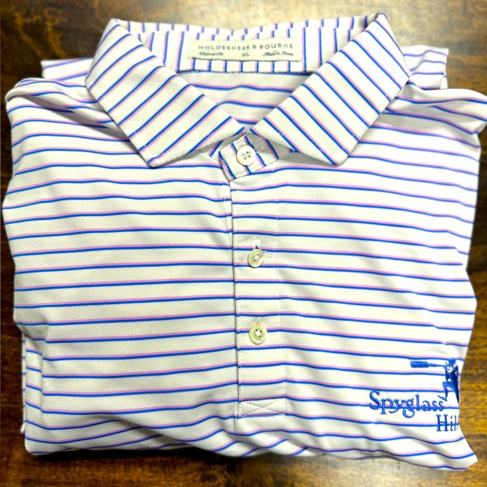 Holderness & Bourne with Spyglass Hill logo Striped Polo Shirt